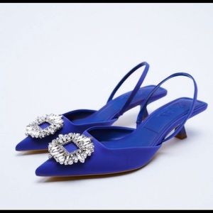 Zara Rhinestone Slingback Heels